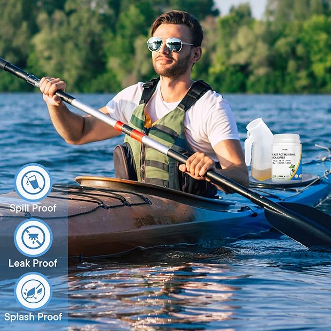 2.2LB Urine Super Absorbent with Spoon, Toilet Gel Powder for Portable Toilet/Bedpans, Eco Gel Camping Toilet Chemicals, Sodium Polyacrylate Solidifier for Pet Loo, Urinal Deodorizer - by Qucship