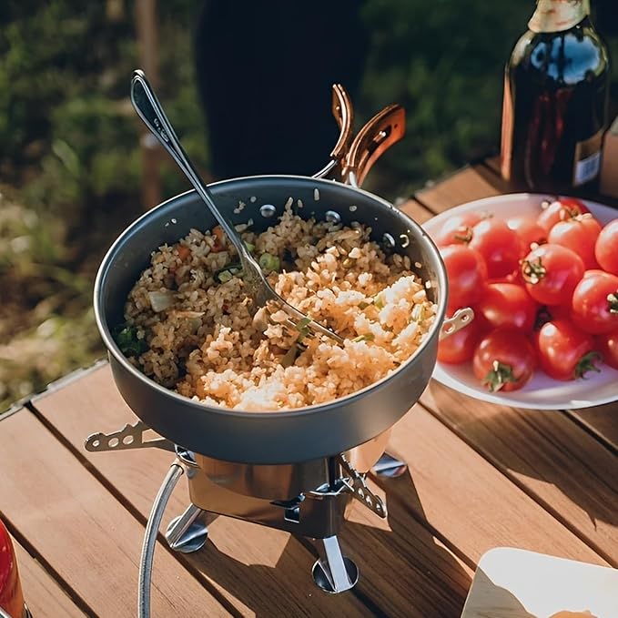 Camping Cooking Set,7Pcs Camping Pan Set for Backpack Cookware Pot and Pans Set, Survival Cooking Kit for Hiking Cooking Gear Outdoor Cooking and Picnic,Hiking, Picnic