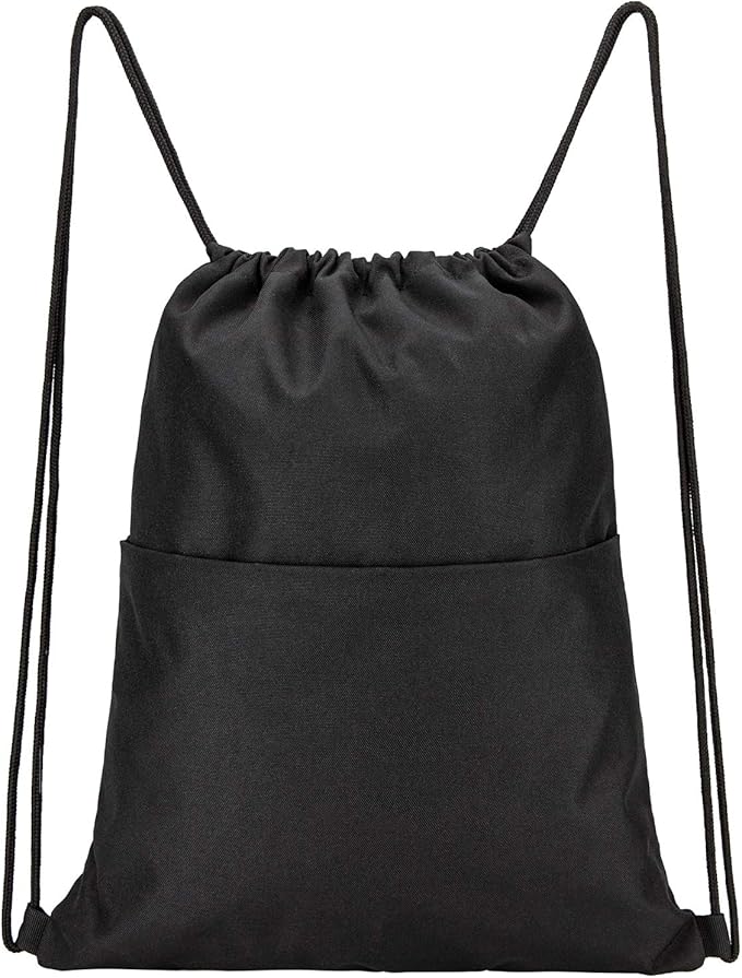 Vorspack Drawstring Backpack Water Resistant String Bag Sports Sackpack Gym Sack with Side Pocket for Men Women