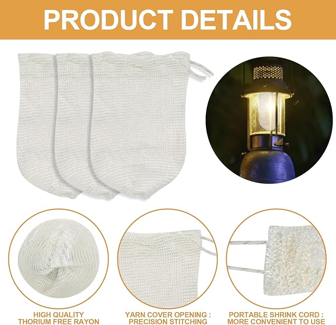 1Pcs Lantern Glass Replacement with 10Pcs Propane Lantern Mantles Compatible with Coleman Fueled Lanterns, Clear Lantern Globe, Reusable Lantern Parts for Camping Hiking Outdoors Lighting