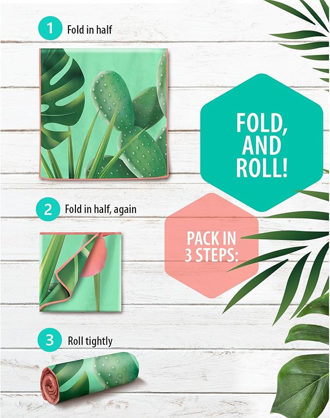 VENTURE 4TH Microfiber Beach Towel: Quick-Dry, Compact, Sand-Free, Absorbent, Sandproof and Lightweight - Perfect for Camping, Beach, and Roadtrips (Tropical Scent Design | 35x78 inches)