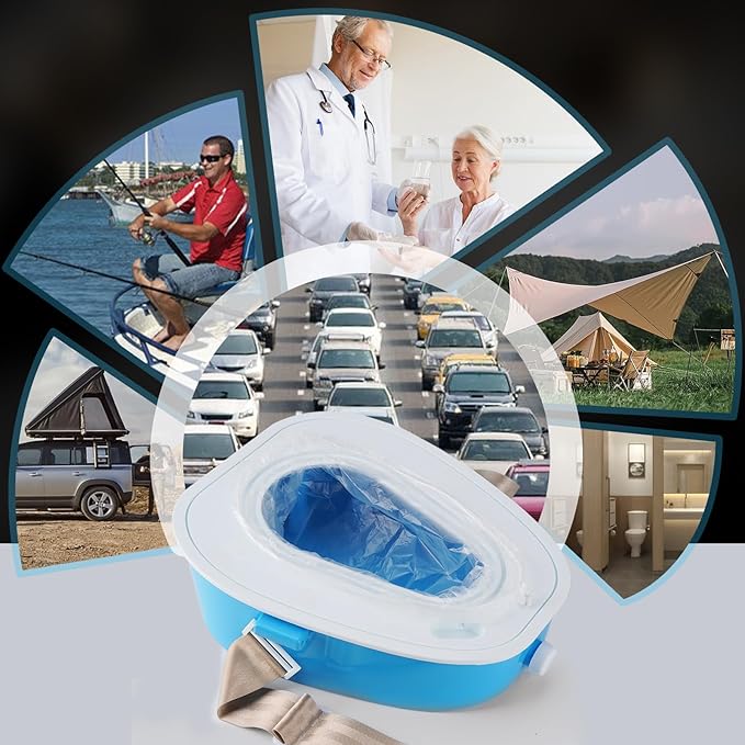 YOMQLJXB Portable Car Toilet-Mobile emergency toilet Urinal, potty for adults/ Children/Pregnant woman/old man,for Outdoor ,Camping,Hiking,Car Travel,Traffic Jam (blue)