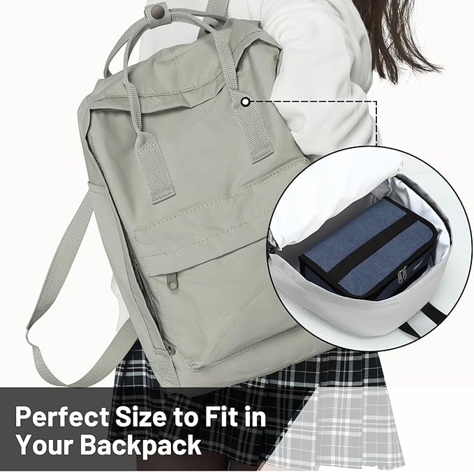MIER Portable Thermal Insulated Cooler Bag Mini Lunch Bag for Kids, Bluesteel