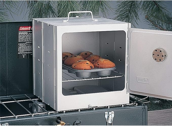 Coleman Portable Camping Oven with Thermometer & Adjustable 10 Sq. In. Rack, Designed to Sit on Top of Camp Stoves or Fire