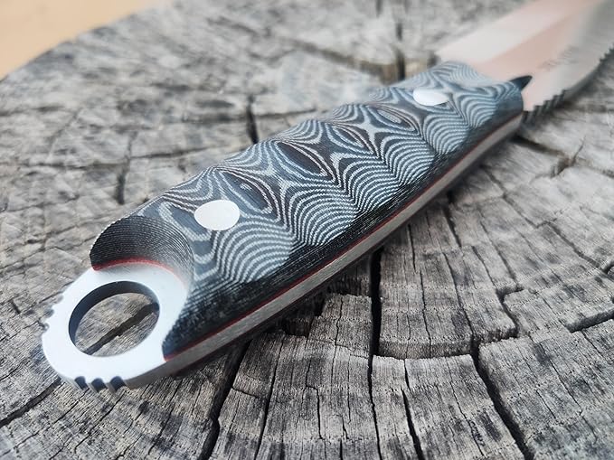 JEO-TEC Nº10 Bushcraft Survival Knife | Full Tang Fixed Blade Outdoor Camping Utility Hunting Knife In Kydex Sheath | MOVA Steel Fire Starter Scraper | Gift For Him