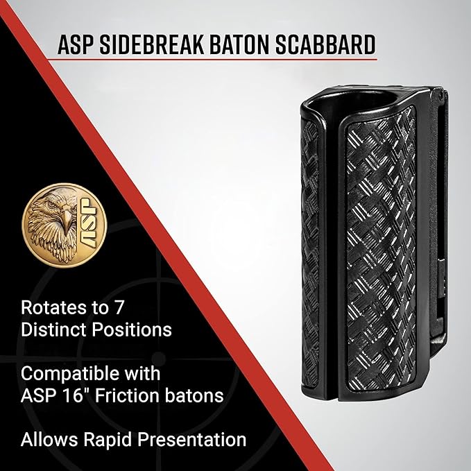 ASP SideBreak Scabbard Baton Holder for ASP F-Series Self-Defense Friction Baton, Holds Expandable Baton for Police, Law Enforcement, Security Guards