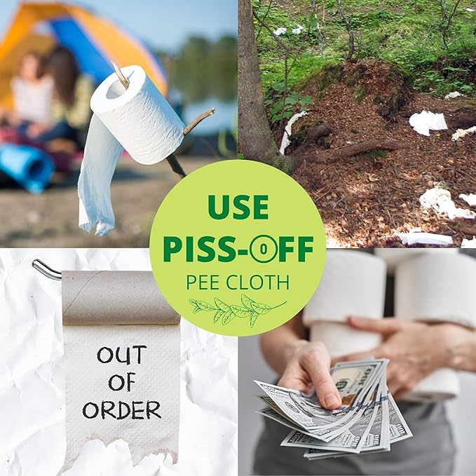 Pee Cloth: Silver Infused Pee rag for Women who Pee Outdoors, Reusable Absorbent Wipes, Ecofriendly alt. to Toilet Paper, Female Urination Solution for Camping, Hiking, Travel (1pc Camo)