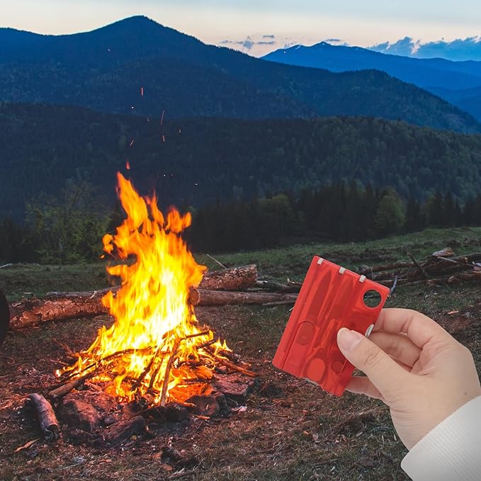 2 Sets Foldable Multit-ool Card, Survival Cards Wallet Tool Portable Emergency Tools, Camping Combination Tool Kit for Hunting Hiking Camping Fishing