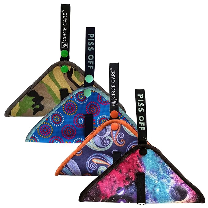 Pee Cloth:Silver Infused Pee rag for Women who Pee Outdoors, Reusable Absorbent Wipes, Eco alt. to Toilet Paper, Female Urination Solution for Camping, Hiking (2pc Combi- BlueDisco+Fiesta)