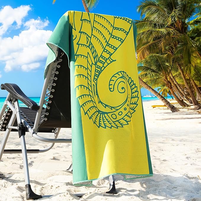2 Packs Microfiber Oversized Lightweight Thin Beach Towel Compact Sandproof Quick Dry Clearance Towels Extra Large Sand Free Pool Travel Essentials Accessories Women Men Adults Gifts Seahorse Flamingo
