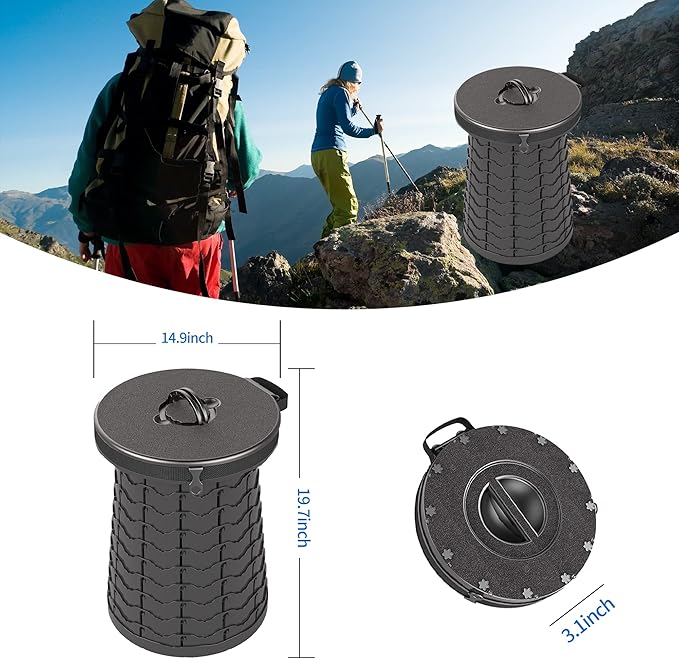 Portable Toilet for Adults, Extra Large 16.5in Height Portable Camping Toilet, Multi-Functional Mobile Toilet, Weight Capacity of 440 pounds, Convenient to Carry, Suitable for Camping, Car