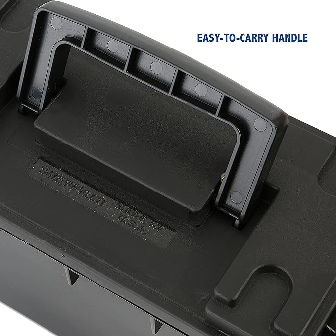 Sheffield 12629 Ammo Storage Box, Stackable .30 Cal Field Boxes, Water and Dust Resistant, Lockable, Made in USA, Black (Pack of 6)