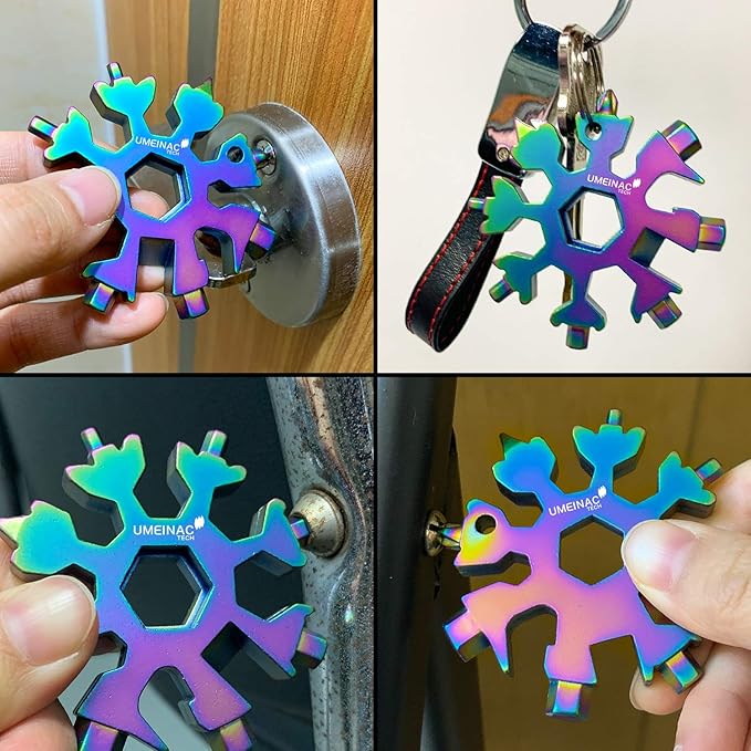 19 in 1 Snowflake Multitool Keychain Multi Tool, Snowflake Multi-Tool Key Chain Multitool Snowflake Wrench Screwdriver Tools Gadgets Gifts For Men