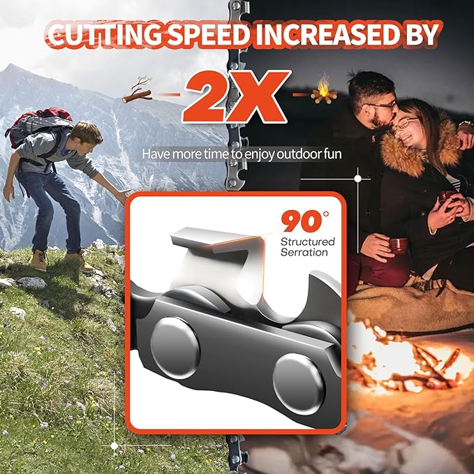 36 Inch Pocket Chainsaw, 48 Teeth Camping Chain Saws, 65Mn Steel, Prepper Backpacking For Outdoor