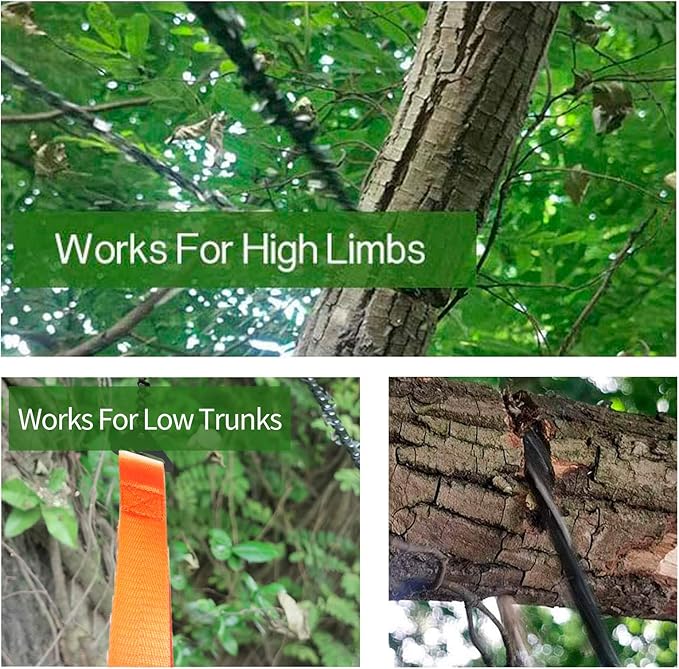 24 Inch Pocket Chain Rope Saw Portable Hand Saw With Sharp Teeth Blades for Survival Gear, Camping, Hunting, Tree Cutting or Emergency Kit