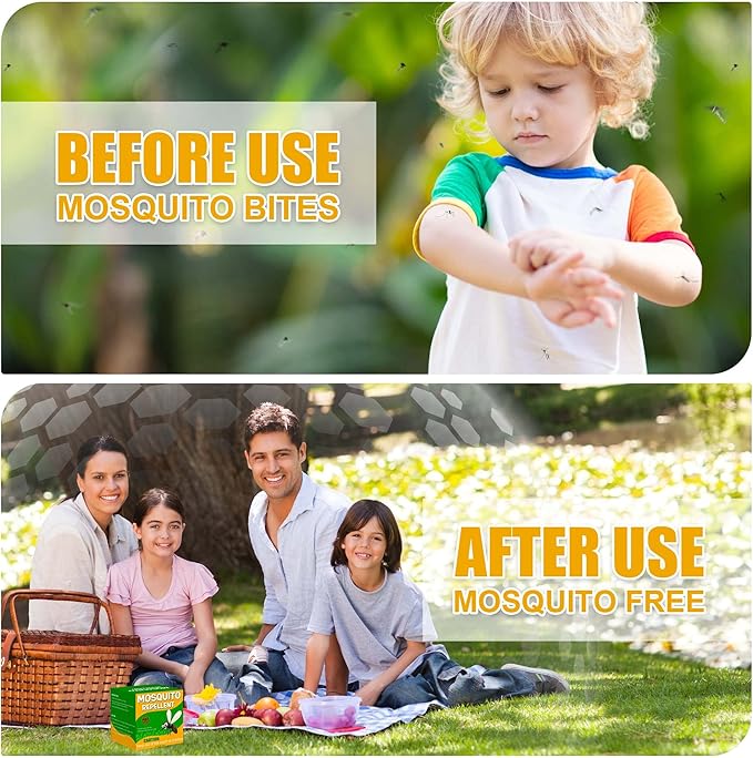 12Pack Mosquito Repellent for Indoor Outdoor, Natural Mosquito Repellent for Yard, Fly Mosquito Control for Room, Mosquito Deterrent for Backyard, Travel, Camping, Human Safe