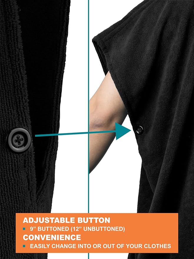 SUN CUBE Surf Poncho Changing Robe with Hood | Quick Dry Microfiber Wetsuit Changing Towel with Pocket for Surfing Men Women