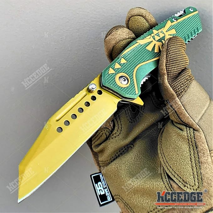 KCCEDGE BEST CUTLERY SOURCE Pocket Knife Camping Accessories Survival Kit 8" Folding Knife 3cr13 Stainless Steel Blade Tactical Knife Hunting Knife Camping Gear 80152