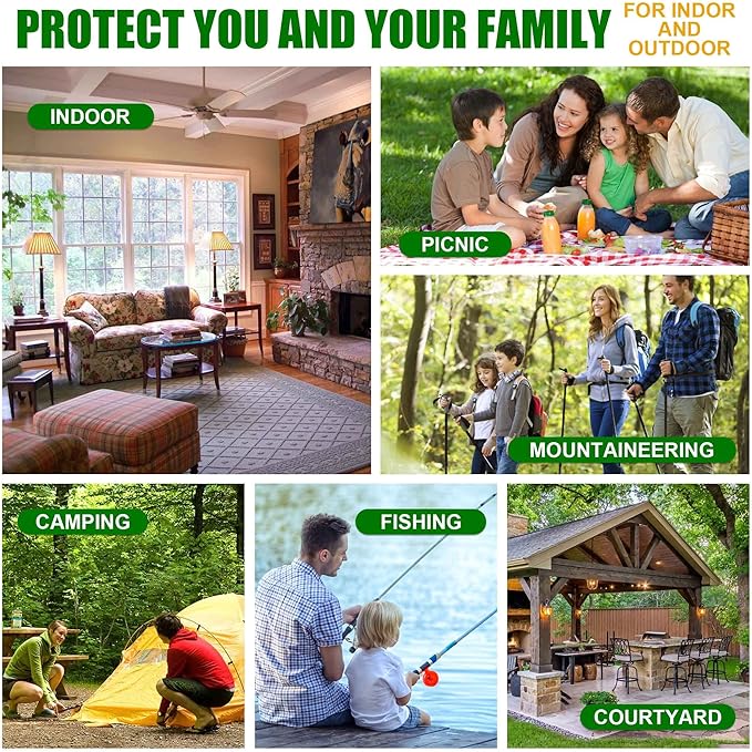 12Pack Mosquito Repellent for Indoor Outdoor, Natural Mosquito Repellent for Yard, Fly Mosquito Control for Room, Mosquito Deterrent for Backyard, Travel, Camping, Human Safe