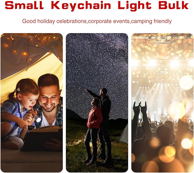 100 Pcs Mini Flashlight Keychains Bulk for Kids Assorted Colors Torch Keyring LED Bright Party Favors, Camping, Travel, Home or Office(4 Colors)