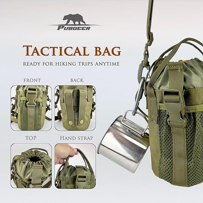 Survival Cooking Kit, Bushcraft Cooking Gear, Canteen Cook Set, Wild Survival Equipment, Portable Cookware, Campfire Cooking Mess kit, Self Reliance
