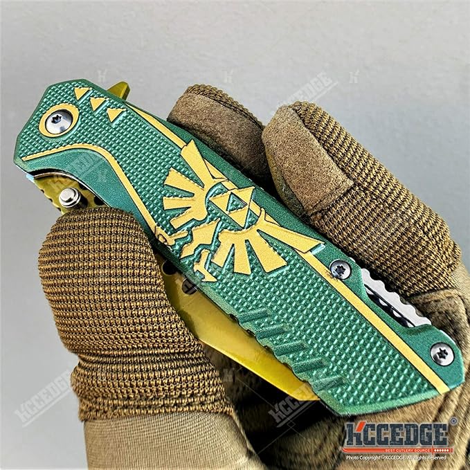KCCEDGE BEST CUTLERY SOURCE Pocket Knife Camping Accessories Survival Kit 8" Folding Knife 3cr13 Stainless Steel Blade Tactical Knife Hunting Knife Camping Gear 80152