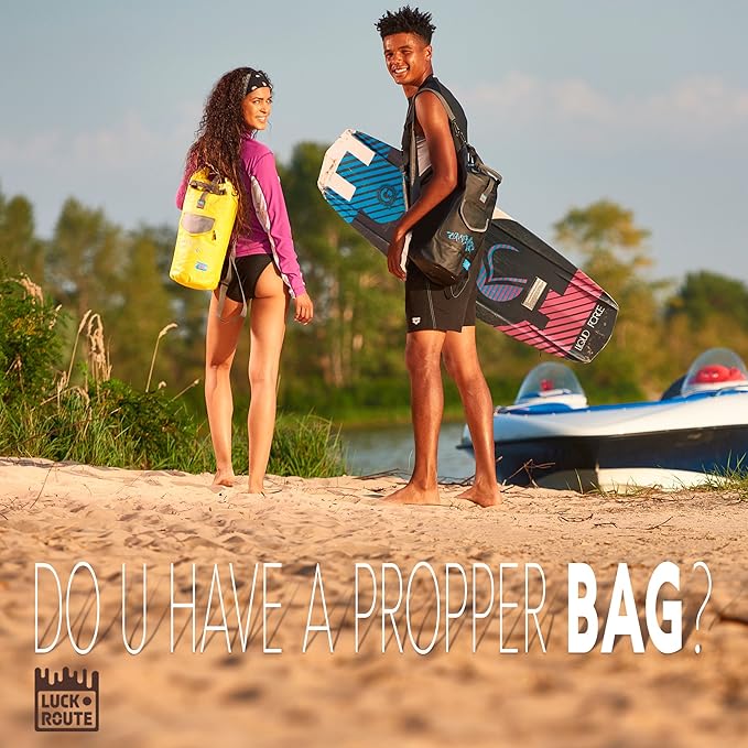 Waterproof Kayak Bag - Floating Dry Backpack for Camping - Sack for Beach Boating or Fishing with Internal and External Pockets (Black 10L)