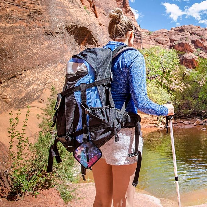 Pee Cloth:Silver Infused Pee rag for Women who Pee Outdoors, Reusable Absorbent Wipes, Eco alt. to Toilet Paper, Female Urination Solution for Camping, Hiking (2pc Combi- BlueDisco+Galaxy)