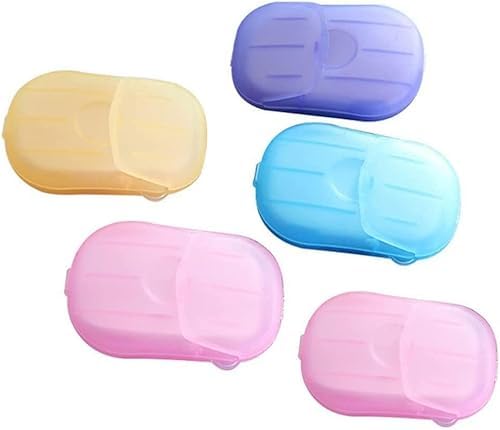 5 Boxes/100 Sheets Multicolor Disposable Soap Paper Hand Cleaner Fragrance Mini Color Soap Paper Outdoor Hiking Lovely and Practical Easy to Use and Store,Soap and Shampoo,Personal Care