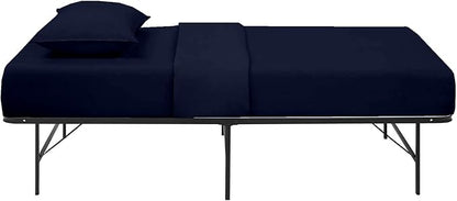 4-PC Cot Fitted Sheet 30x80, 100% Cotton - Perfect for Narrow Twin/RV Bunk/Camping Cot/Guest Bed Replacement, Fits Upto 4-8" Deep Mattress - Navy Blue Solid