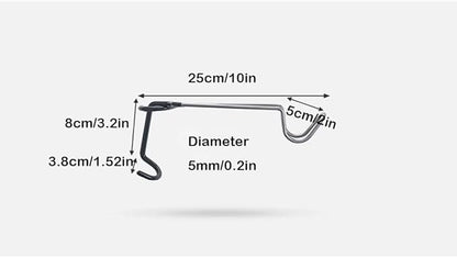 2Pack Camping Hook Hanger Stainless Steel lamp Hanger Stand Camping Lantern Hook Non-Slip Lamp Hanger
