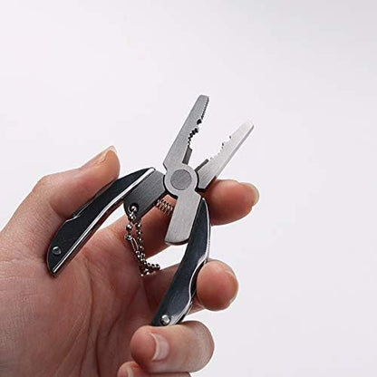 2pcs Portable Multifunction Folding Plier Stainless Steel Foldaway Knife Keychain Screwdriver Camping Survival EDC Tools Travel Kits