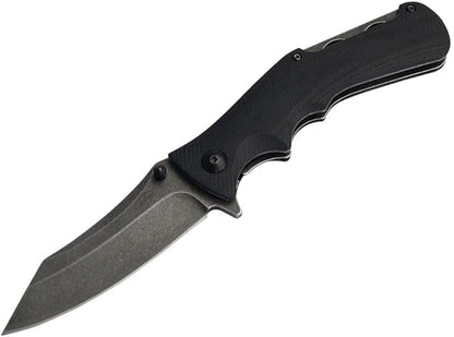 ILEAF Pocket Folding Knife, 3.4 inch D2 Steel Blade, Black G10 Handle, Liner Lock for Everyday Carry Outdoor Camping (D2 Steel)