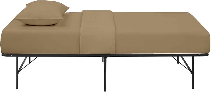 4-PC Cot Size Sheets Set - 32x75, 100% Cotton Fitted Sheet - Perfect for Narrow Twin/Rv Bunk/Camping Cot/Guest Bed Replacement, Fits Upto 4-8" Deep Mattress - Taupe Solid