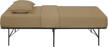 4-PC Cot Size Sheets Set - 32x75, 100% Cotton Fitted Sheet - Perfect for Narrow Twin/Rv Bunk/Camping Cot/Guest Bed Replacement, Fits Upto 4-8" Deep Mattress - Taupe Solid