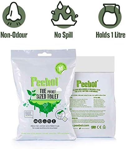 by SHEWEE – The Pocket-Sized Toilet – Rapidly Turns 1L of Urine into an Odourless & Solid Gel. Made in the UK, Disposable Urinal Bag for Everyone. Festival, Camping, Car & Travelling Essentials