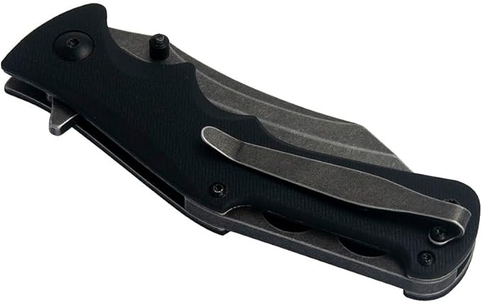 ILEAF Pocket Folding Knife, 3.4 inch D2 Steel Blade, Black G10 Handle, Liner Lock for Everyday Carry Outdoor Camping (D2 Steel)