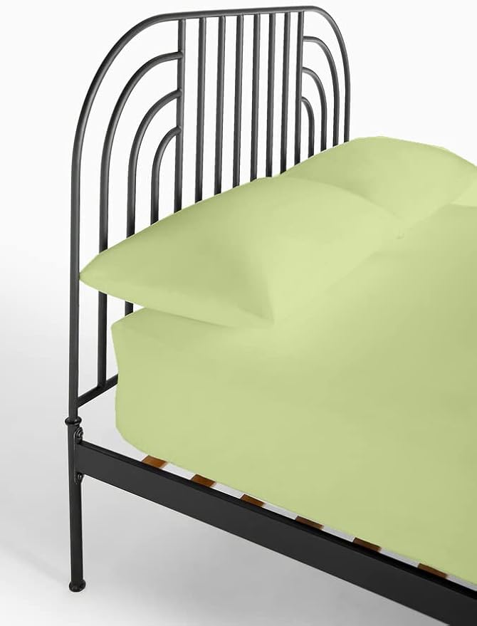 4 PC Cot Size Sheets Set 32x75, 100% Cotton Fitted Cot Sheet- Perfect for Narrow Twin/Rv Bunk/Camping Cot/Guest Bed Replacement, Sheets for Cot Bunk Bed-Fits Upto 4-8" Deep Mattress- Sage Solid
