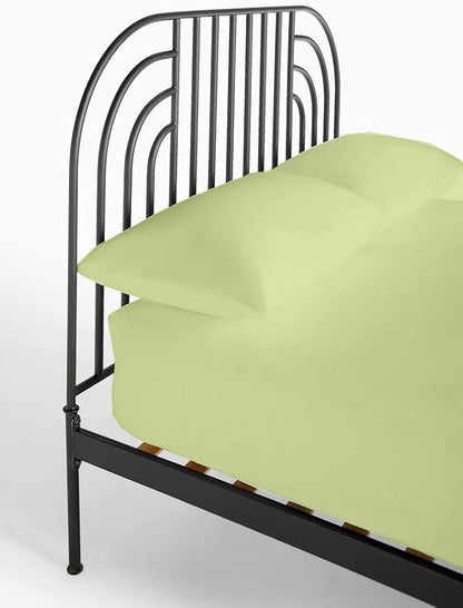 4 PC Cot Size Sheets Set 32x75, 100% Cotton Fitted Cot Sheet- Perfect for Narrow Twin/Rv Bunk/Camping Cot/Guest Bed Replacement, Sheets for Cot Bunk Bed-Fits Upto 4-8" Deep Mattress- Sage Solid