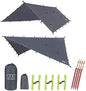 Gold Armour Rainfly Tarp Hammock, Premium 14.7ft/12ft/10ft/8ft Rain Fly Cover, Waterproof Ultralight Camping Shelter Canopy, Survival Equipment Gear Tent Accessories (Gray 10ft x 8ft)