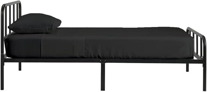 4-PC Cot Sheet Set - 25x75, 100% Cotton Fitted Sheet - Perfect for Narrow Twin/RV Bunk/Camping Cot/Guest Bed Replacement, Fits Upto 4-8" Deep Mattress - Charcoal Solid