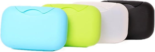 4 Pcs Plastic Soap Case Holder Container Box Home Outdoor Hiking Camping Travel Black & Clear & Lime Green & Blue