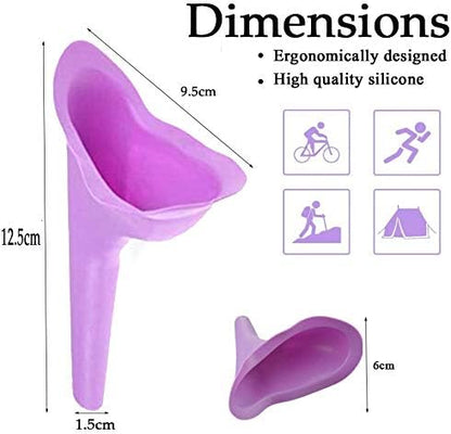2Pack Female Urination Device, Female Urinal Silicone Funnel Urine Cups Portable Urinal for Women Standing Up to Pee Funnel Reusable Women Pee Funnel, Camping,Outdoor,Travel, Activities