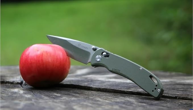 Ganzo G7531 Folding Pocket Knife High 440C Stainless Steel Blade G10 Handle with Clip Hunting Fishing Camping Outdoor EDC Knife (Green)