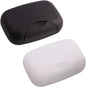 2 Pcs Plastic Soap Case Holder Container Box Home Outdoor Hiking Camping Travel Black & Clear