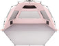 Oileus XX-Large Pop Up Beach Tent Sun Shelter for 5-6 Person Portable Sun Shade Instant Tent for Beach with Carrying Bag, Stakes, 6 Sand Pockets, Anti UV for Fishing Hiking Camping Pink