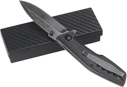 ILEAF Pocket Folding Knife, 3.2 inch 5Cr13 Stainless Steel Blade, Black G10 Handle, Liner Lock for Everyday Carry Outdoor Camping (5Cr13 Steel)