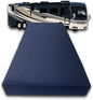 FoamRush 6-Inch Bunk (48" x 75") Gel Memory Foam RV Mattress Replacement with Canvas Navy Cover, Medium Firm, Made in USA, Camper Trailer, Removable Water-Resistant Outdoor/Indoor Cover w Zip