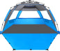 WhiteFang Deluxe Pop Up Beach Tent Sun Shade Shelter for 3-4/5-6 Person, UV Protection, Extendable Floor with 3 Ventilating Windows Plus Carrying Bag, Stakes, and Guy Lines