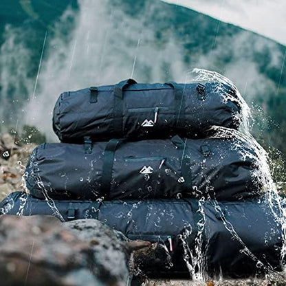 Large Capability Folding Tent Storage Carry Bag Waterproof Luggage Pack Pouch for Camping Hiking Picnic Organizer Walking Holder (Black-L)